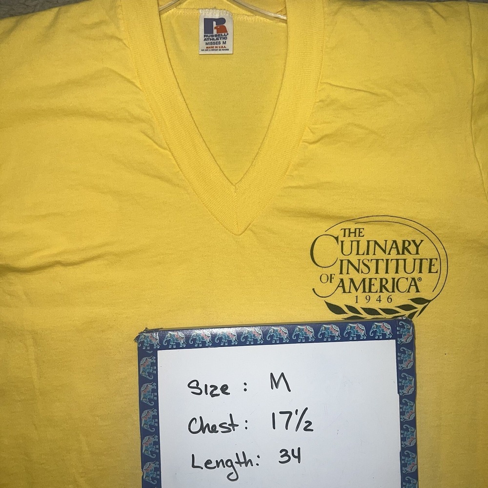 VTG Russell Athletic T Shirt Misses Sz M (8-10)‎ Culinary Institute Of America - Picture 8 of 8